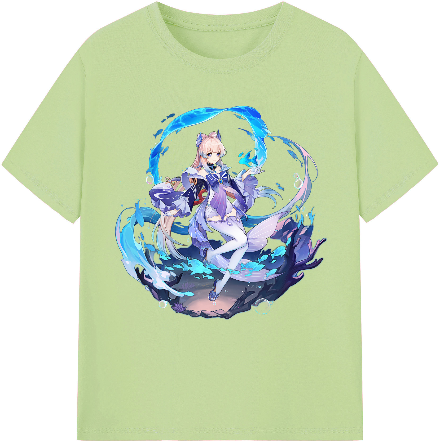 げんし神 珊瑚宮心海 サンゴノミヤ・ココミ genshin Sangonomiya Kokomi 綿100％半袖Tシャツ（フロントプリント）